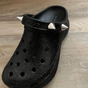 Punk Sparkly Black Crocs W size 6